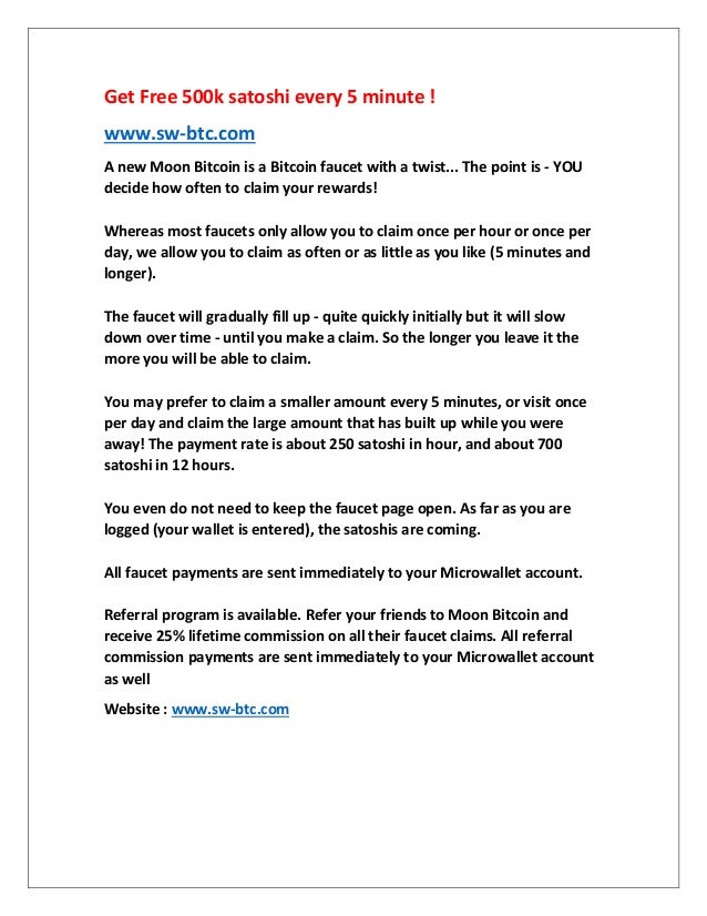 Get Free 500k Satoshi Every 5 Minute - 